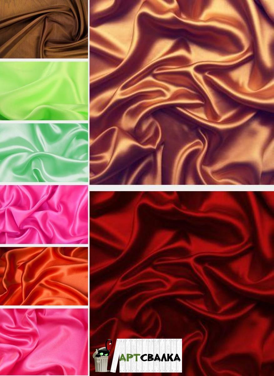 Зеленый, розовый, красный и коричневый шелк в hd качестве | Green, pink, red and brown silk in hd quality